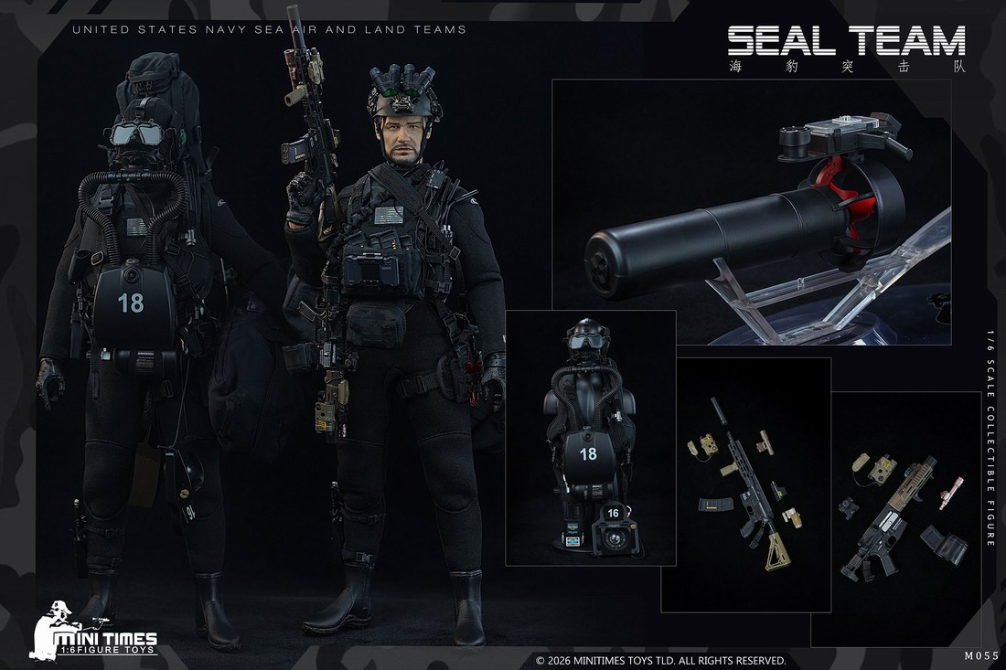 MINITIMES TOYS M055 1/6���� ����ͻ��������ˮ�� SEAL TEAM �ɶ���ż